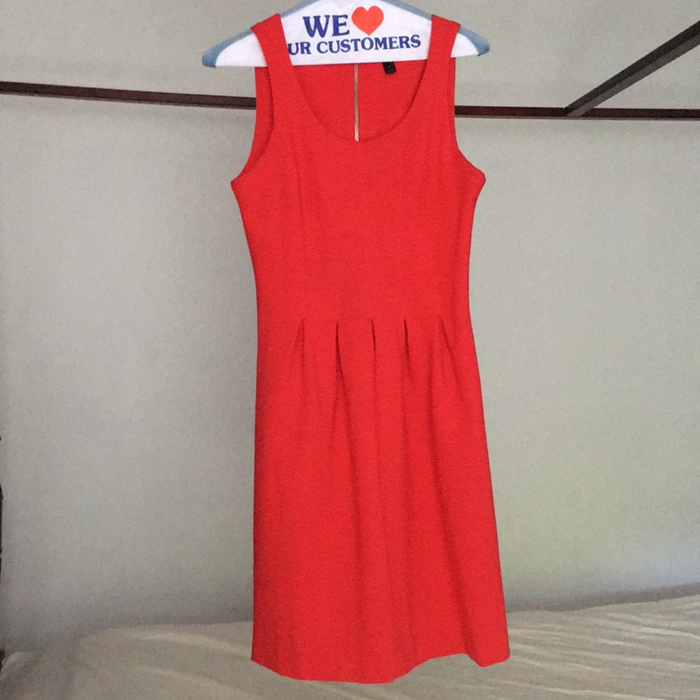 Red J. Crew pleated dress size 0